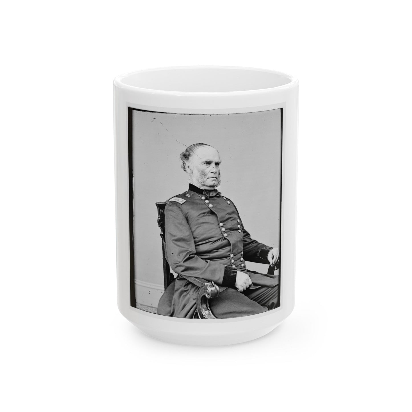 Portrait Of Maj. Gen. Samuel R. Curtis, Officer Of The Federal Army (U.S. Civil War) White Coffee Mug-15oz-The Sticker Space