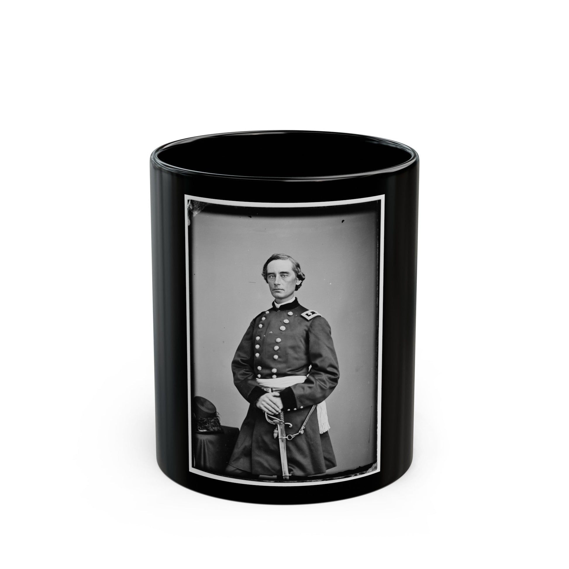 Portrait Of Maj. Gen. Schuyler Hamilton, Officer Of The Federal Army (U.S. Civil War) Black Coffee Mug-11oz-The Sticker Space