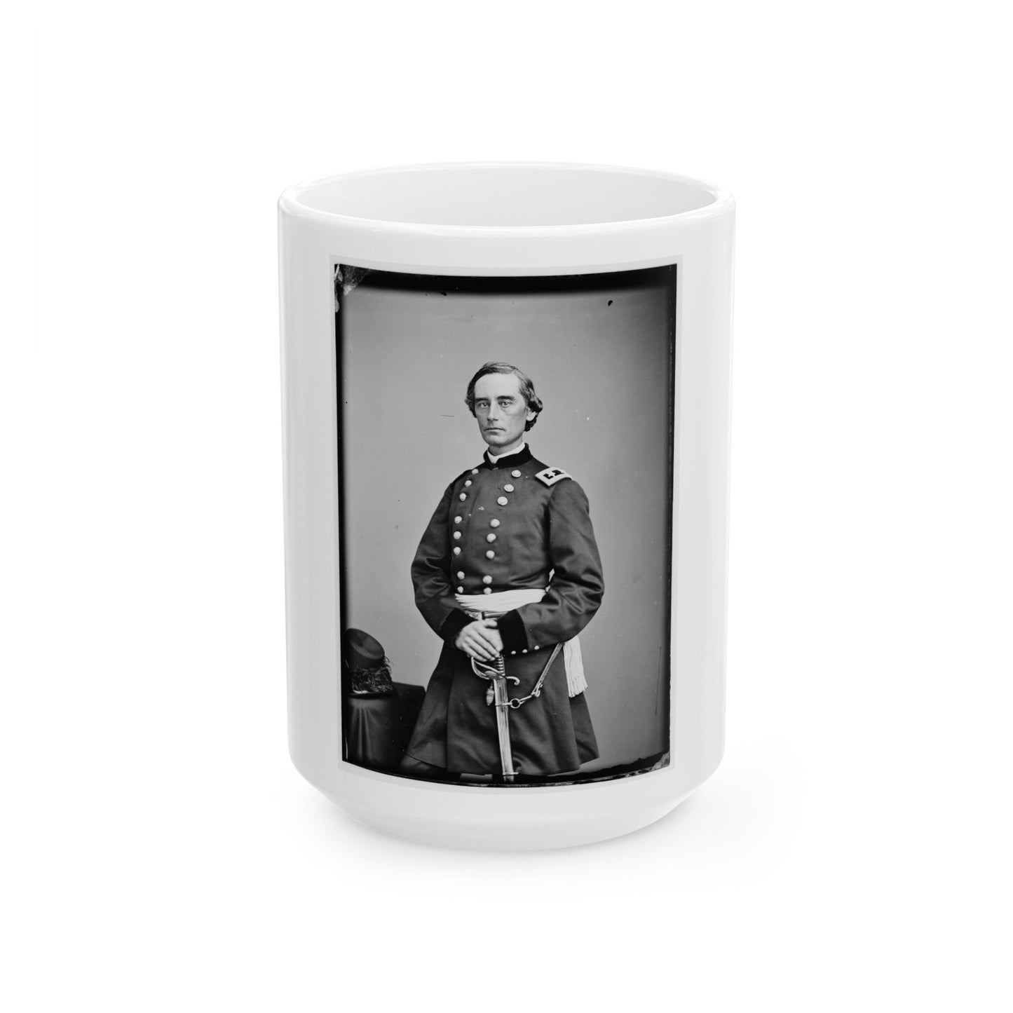 Portrait Of Maj. Gen. Schuyler Hamilton, Officer Of The Federal Army (U.S. Civil War) White Coffee Mug-15oz-The Sticker Space