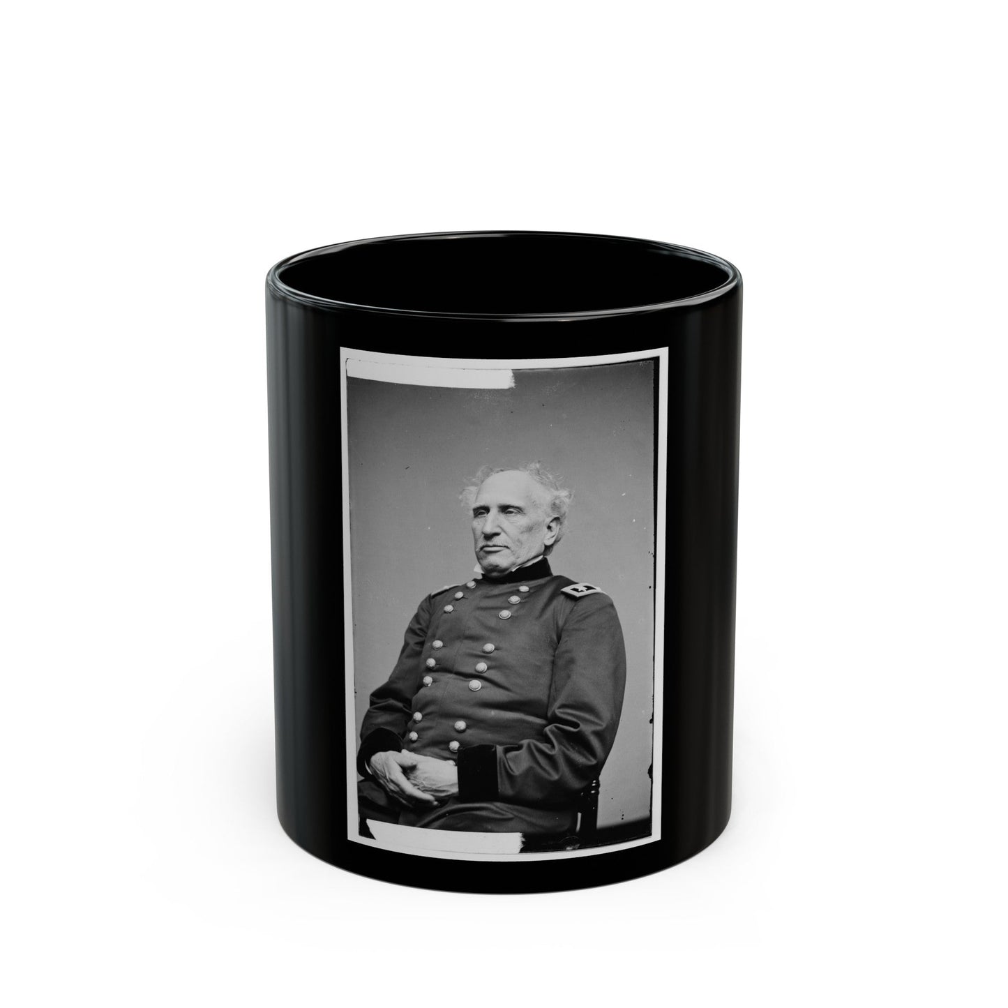 Portrait Of Maj. Gen. Silas Casey, Officer Of The Federal Army (U.S. Civil War) Black Coffee Mug-11oz-The Sticker Space