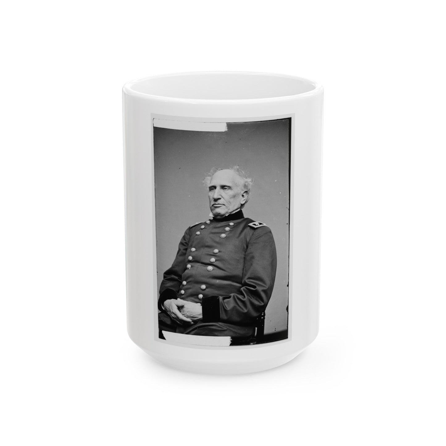Portrait Of Maj. Gen. Silas Casey, Officer Of The Federal Army (U.S. Civil War) White Coffee Mug-15oz-The Sticker Space