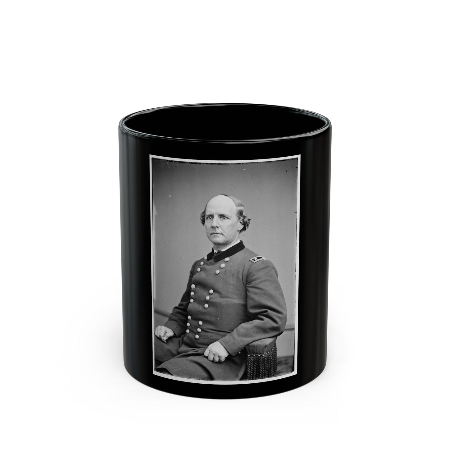 Portrait Of Maj. Gen. Stephen A. Hurlbut, Officer Of The Federal Army (U.S. Civil War) Black Coffee Mug-11oz-The Sticker Space