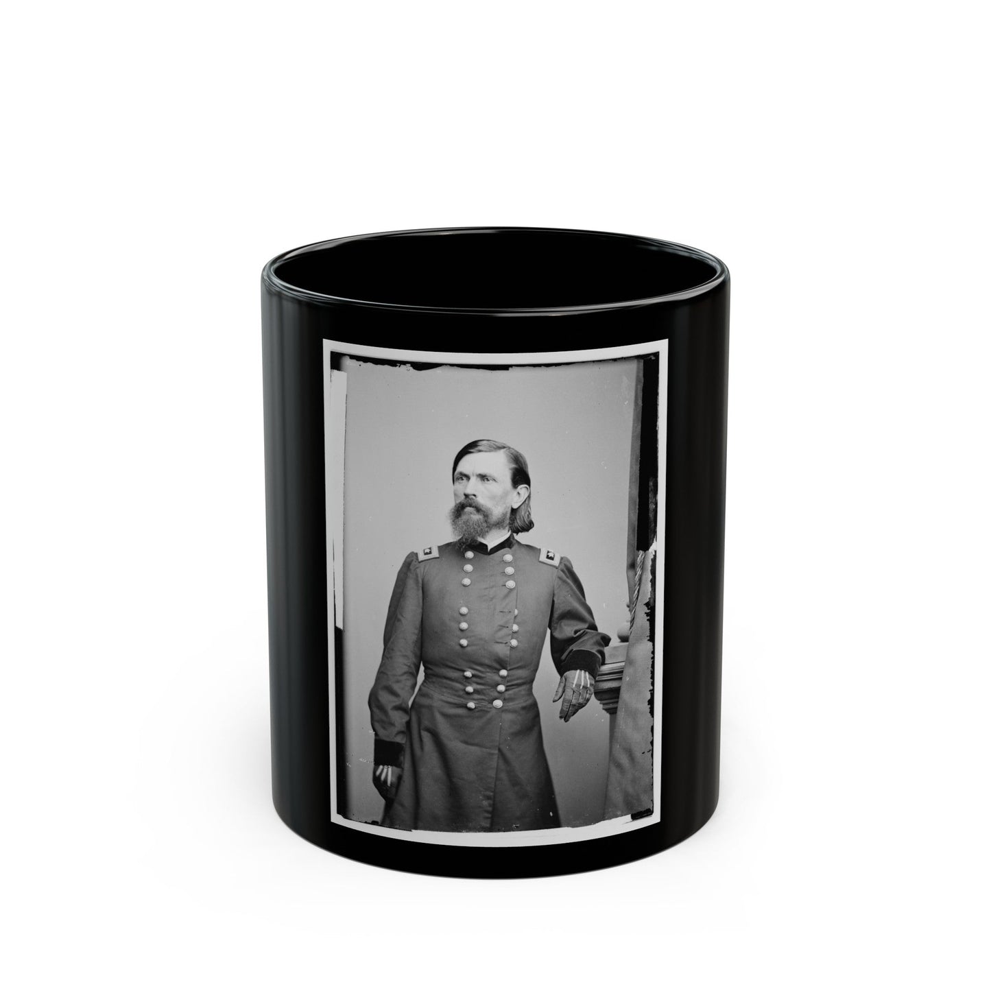 Portrait Of Maj. Gen. Thomas L. Crittenden, Officer Of The Federal Army (U.S. Civil War) Black Coffee Mug-11oz-The Sticker Space