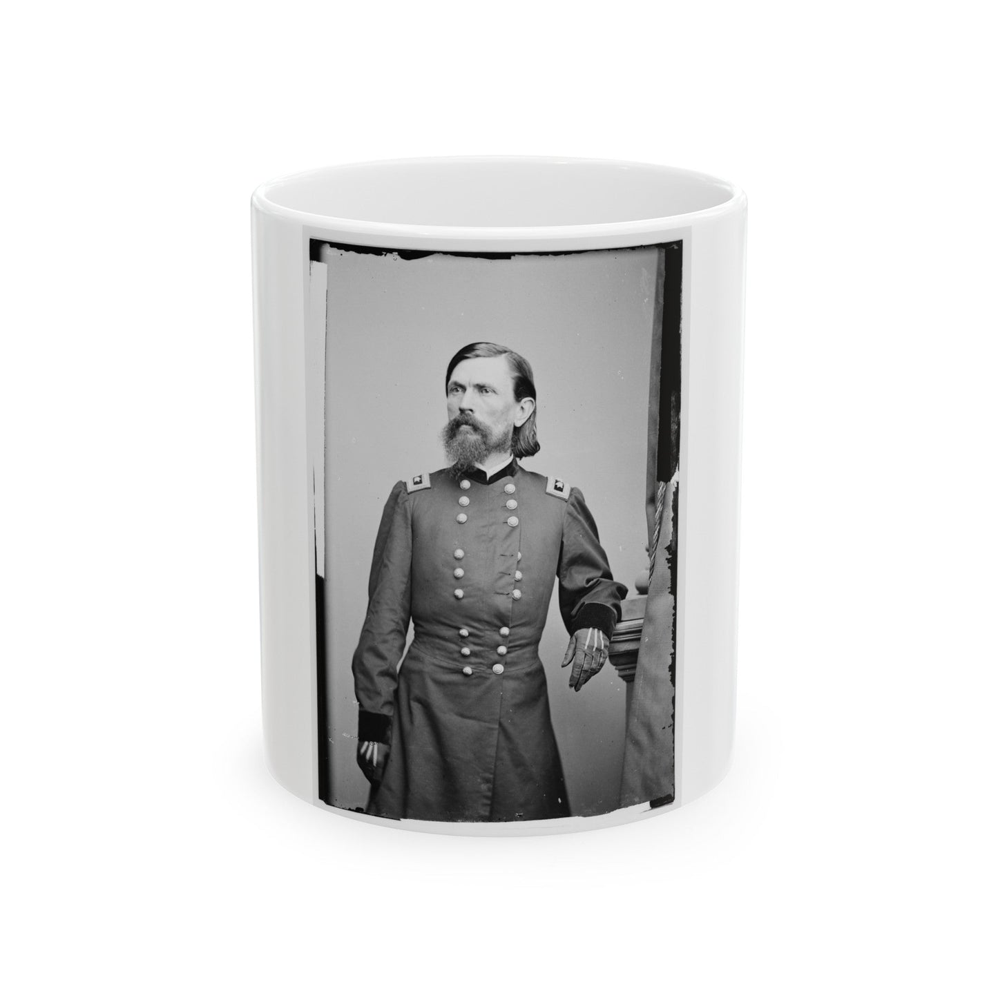 Portrait Of Maj. Gen. Thomas L. Crittenden, Officer Of The Federal Army (U.S. Civil War) White Coffee Mug-11oz-The Sticker Space