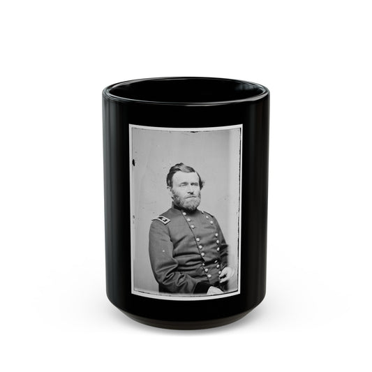 Portrait Of Maj. Gen. Ulysses S. Grant, Officer Of The Federal Army (U.S. Civil War) Black Coffee Mug-15oz-The Sticker Space