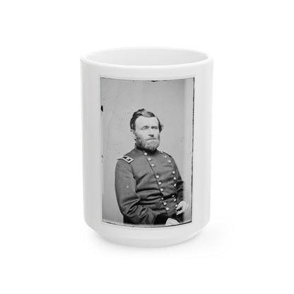 Portrait Of Maj. Gen. Ulysses S. Grant, Officer Of The Federal Army (U.S. Civil War) White Coffee Mug-15oz-The Sticker Space