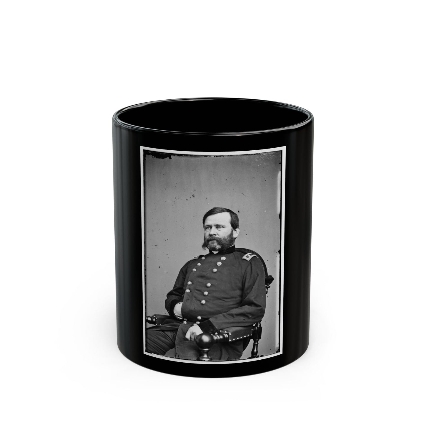 Portrait Of Maj. Gen. William B. Franklin, Officer Of The Federal Army (U.S. Civil War) Black Coffee Mug-11oz-The Sticker Space