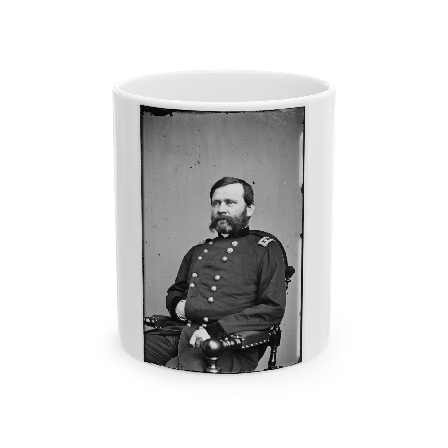 Portrait Of Maj. Gen. William B. Franklin, Officer Of The Federal Army (U.S. Civil War) White Coffee Mug-11oz-The Sticker Space