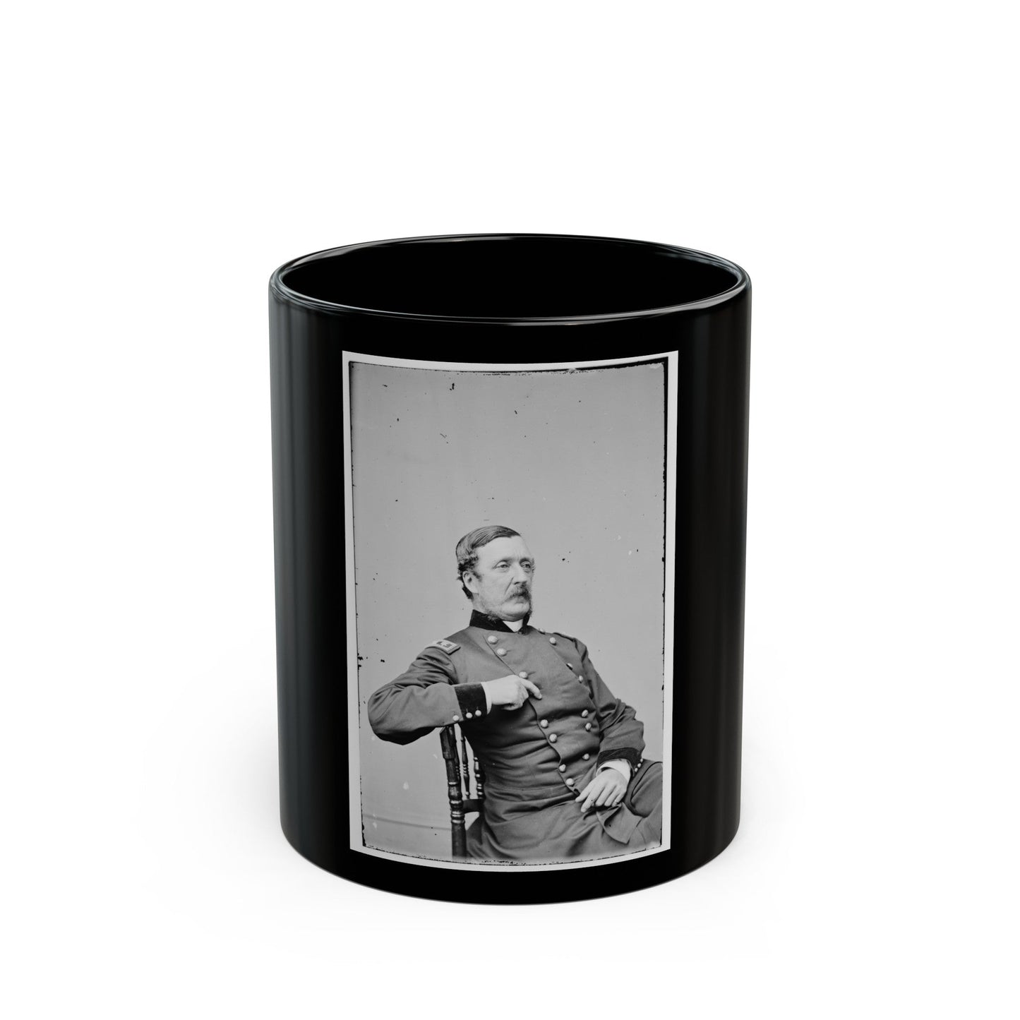 Portrait Of Maj. Gen. William F. Barry, Officer Of The Federal Army (U.S. Civil War) Black Coffee Mug-11oz-The Sticker Space