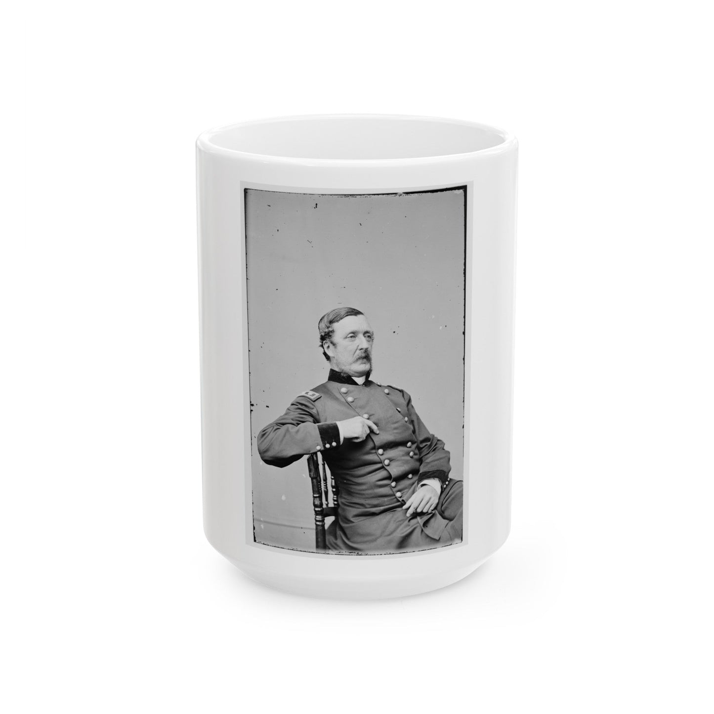 Portrait Of Maj. Gen. William F. Barry, Officer Of The Federal Army (U.S. Civil War) White Coffee Mug-15oz-The Sticker Space