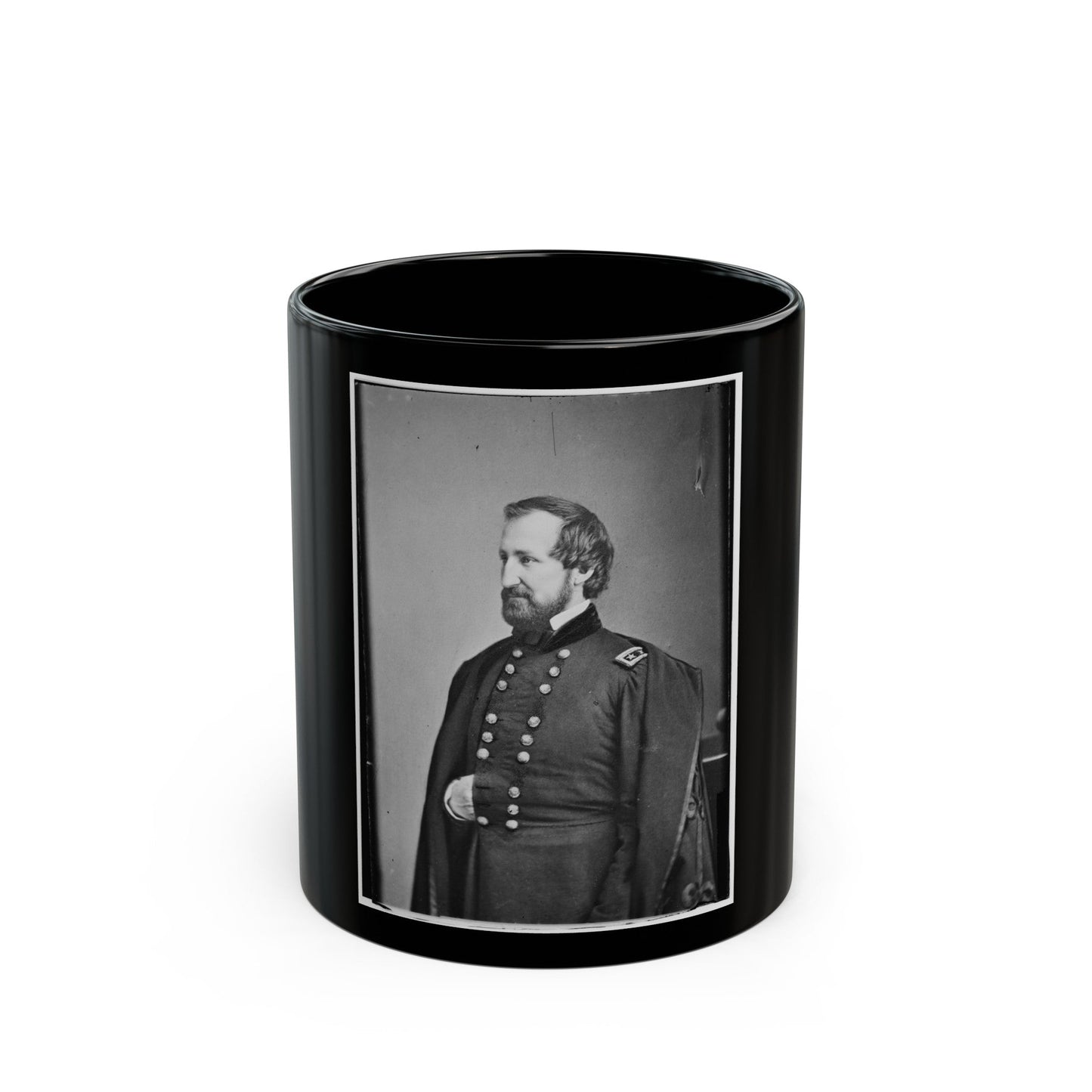 Portrait Of Maj. Gen. William S. Rosecrans, Officer Of The Federal Army (U.S. Civil War) Black Coffee Mug-11oz-The Sticker Space