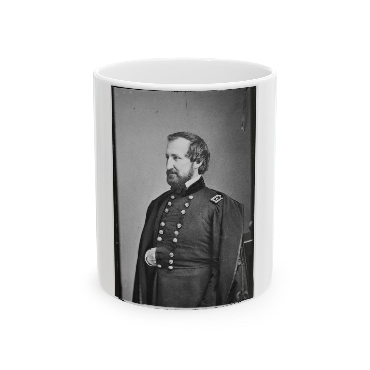 Portrait Of Maj. Gen. William S. Rosecrans, Officer Of The Federal Army (U.S. Civil War) White Coffee Mug-11oz-The Sticker Space