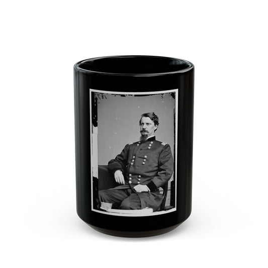 Portrait Of Maj. Gen. Winfield S. Hancock, Officer Of The Federal Army (U.S. Civil War) Black Coffee Mug-15oz-The Sticker Space