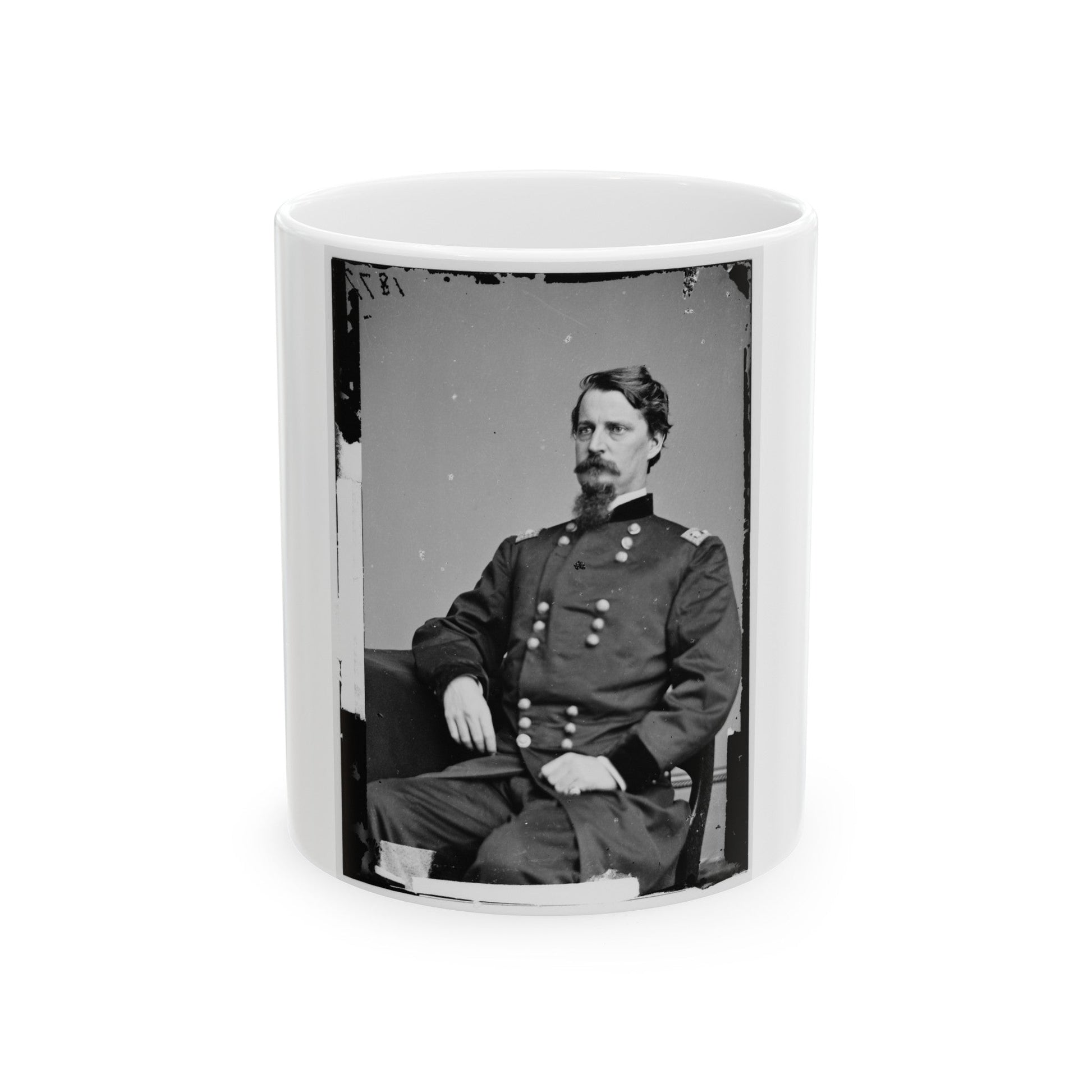 Portrait Of Maj. Gen. Winfield S. Hancock, Officer Of The Federal Army (U.S. Civil War) White Coffee Mug-11oz-The Sticker Space