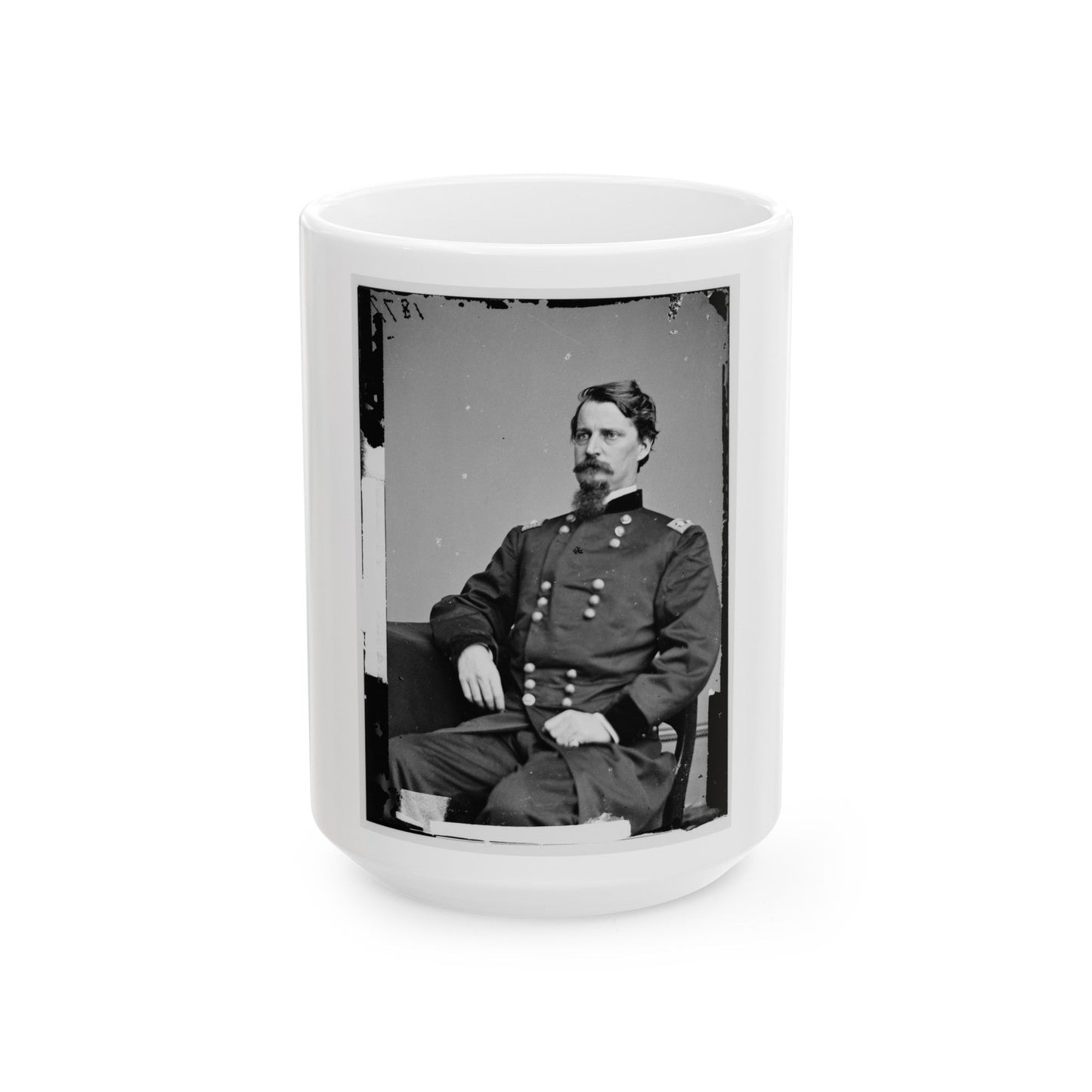 Portrait Of Maj. Gen. Winfield S. Hancock, Officer Of The Federal Army (U.S. Civil War) White Coffee Mug-15oz-The Sticker Space