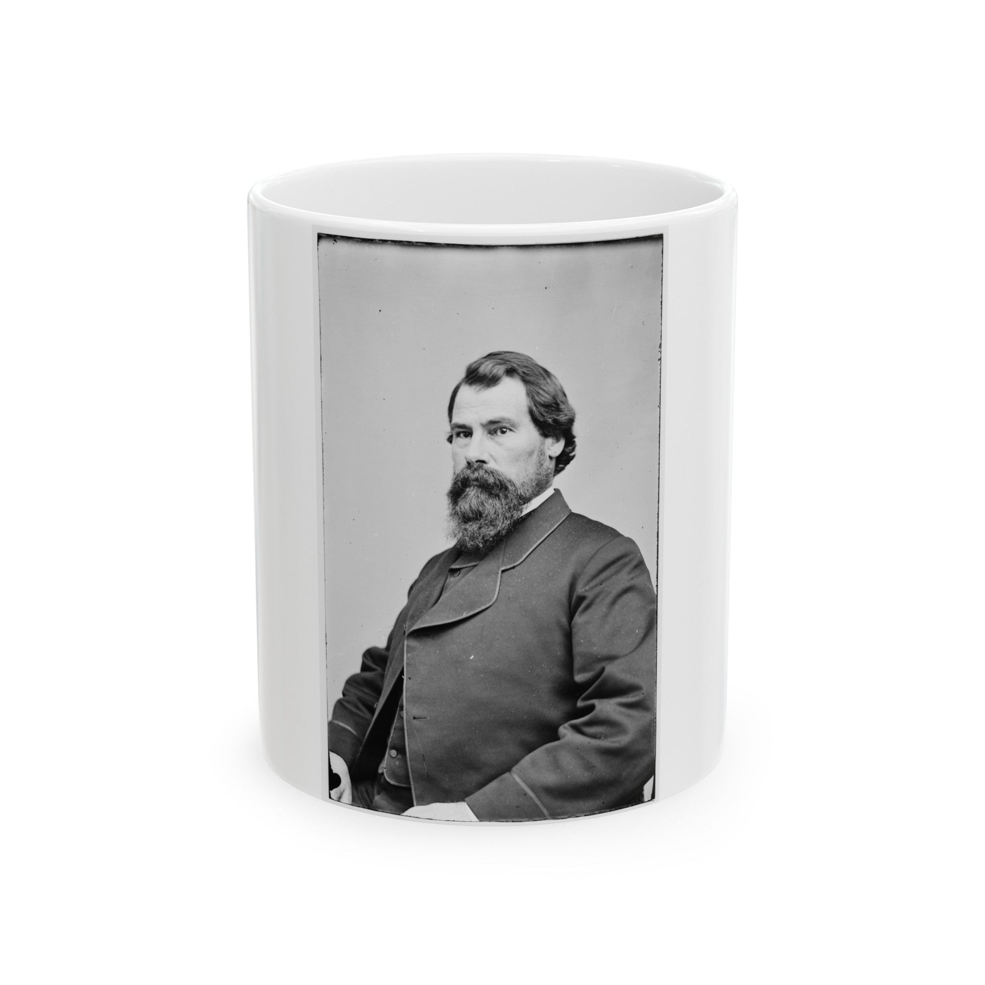 Portrait Of Postmaster-General John H. Regan, Officer Of The Confederate States Government (U.S. Civil War) White Coffee Mug-11oz-The Sticker Space