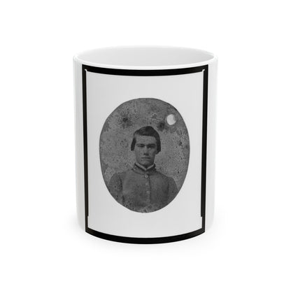 Portrait Of Pvt. Bentley Weston, Bugler, Company A, 7th South Carolina Cavalry, C.S.A. (U.S. Civil War) White Coffee Mug-11oz-The Sticker Space