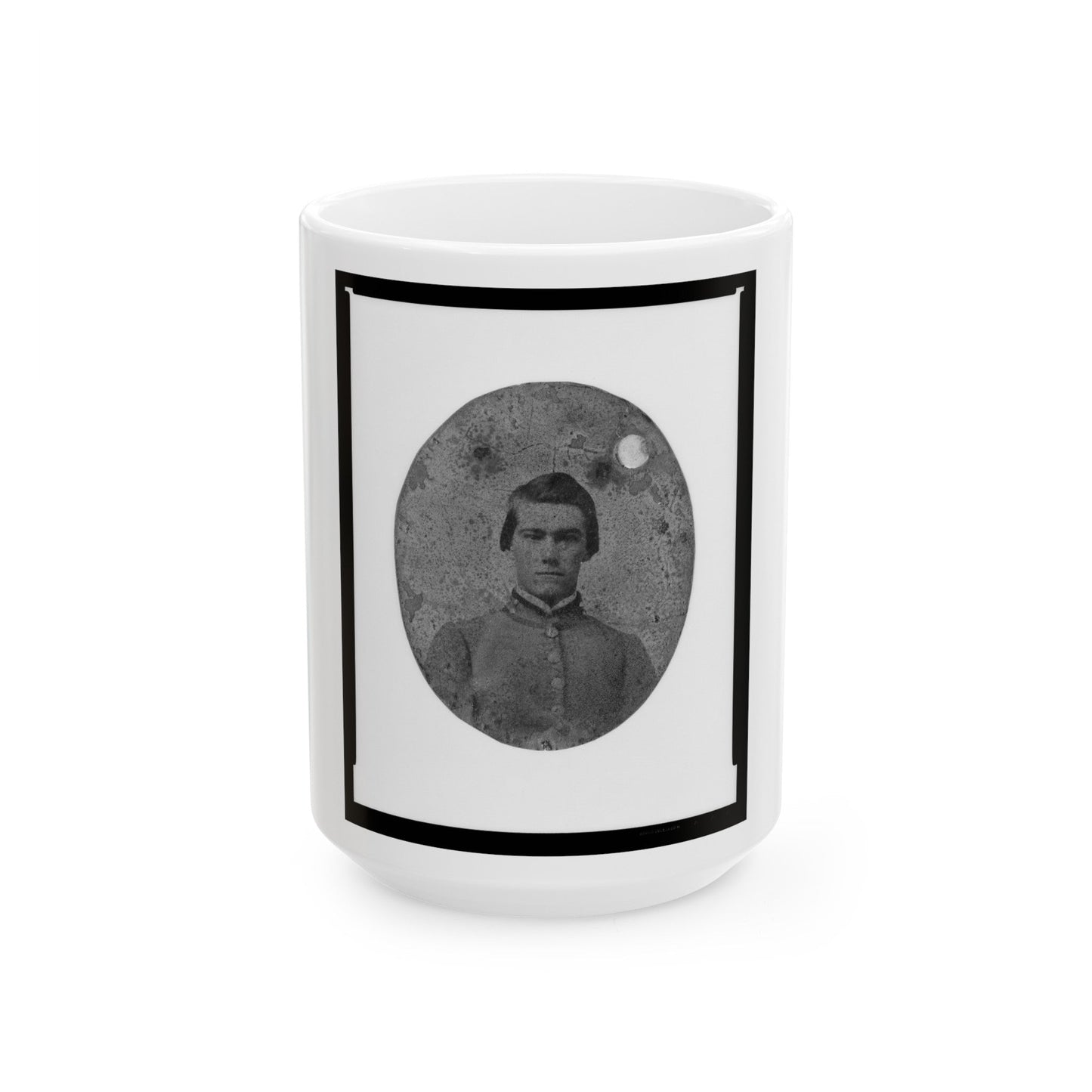 Portrait Of Pvt. Bentley Weston, Bugler, Company A, 7th South Carolina Cavalry, C.S.A. (U.S. Civil War) White Coffee Mug-15oz-The Sticker Space