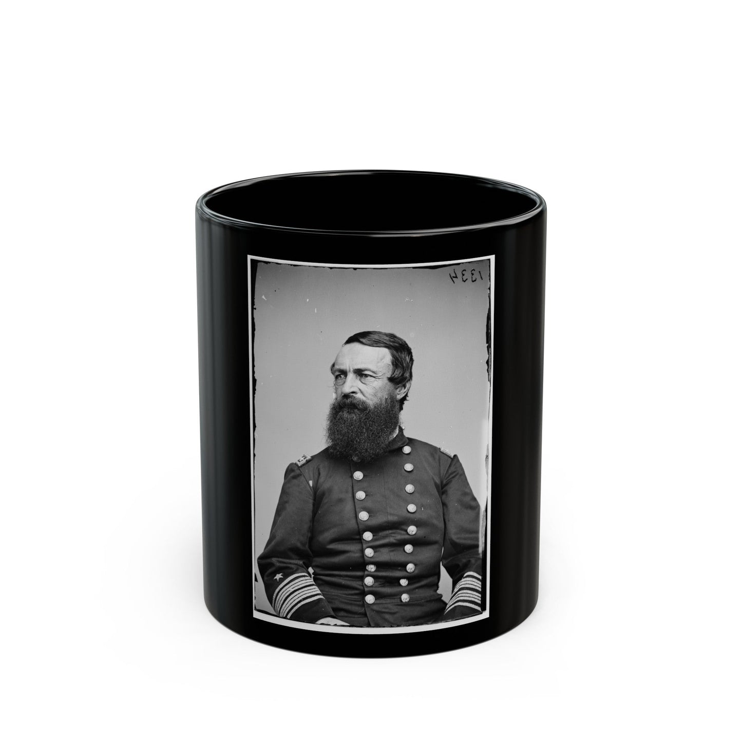 Portrait Of Rear Adm. David D. Porter, Officer Of The Federal Navy (U.S. Civil War) Black Coffee Mug-11oz-The Sticker Space