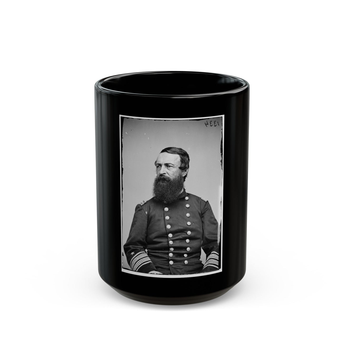 Portrait Of Rear Adm. David D. Porter, Officer Of The Federal Navy (U.S. Civil War) Black Coffee Mug-15oz-The Sticker Space