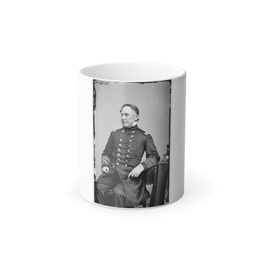 Portrait of Rear Adm. David G. Farragut, Officer of the Federal Navy (Vice Adm. From Dec. 3, 1864) (U.S. Civil War) Color Morphing Mug 11oz-11oz-The Sticker Space