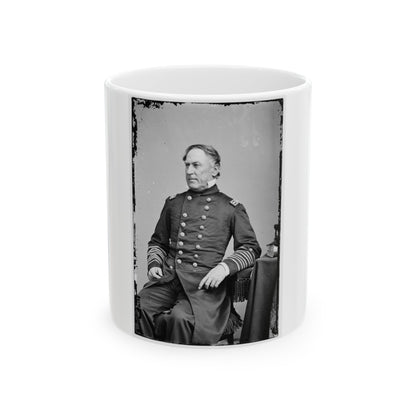 Portrait Of Rear Adm. David G. Farragut, Officer Of The Federal Navy (Vice Adm. From Dec. 3, 1864) (U.S. Civil War) White Coffee Mug-11oz-The Sticker Space