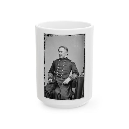 Portrait Of Rear Adm. David G. Farragut, Officer Of The Federal Navy (Vice Adm. From Dec. 3, 1864) (U.S. Civil War) White Coffee Mug-15oz-The Sticker Space