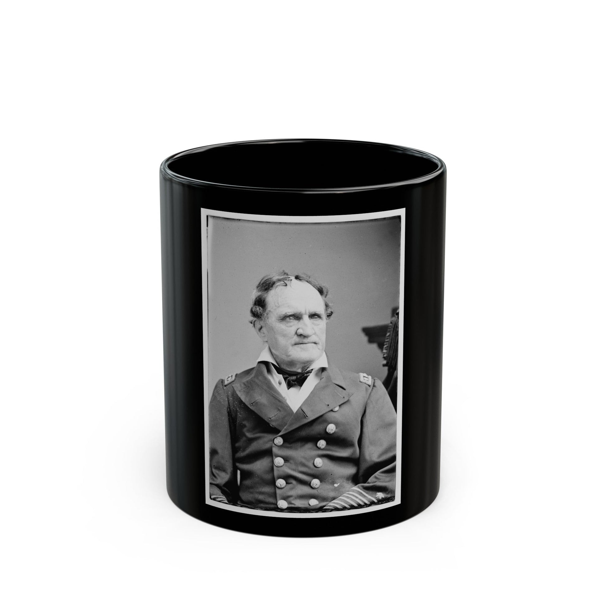 Portrait Of Rear Adm. Francis H. Gregory, Officer Of The Federal Navy (U.S. Civil War) Black Coffee Mug-11oz-The Sticker Space