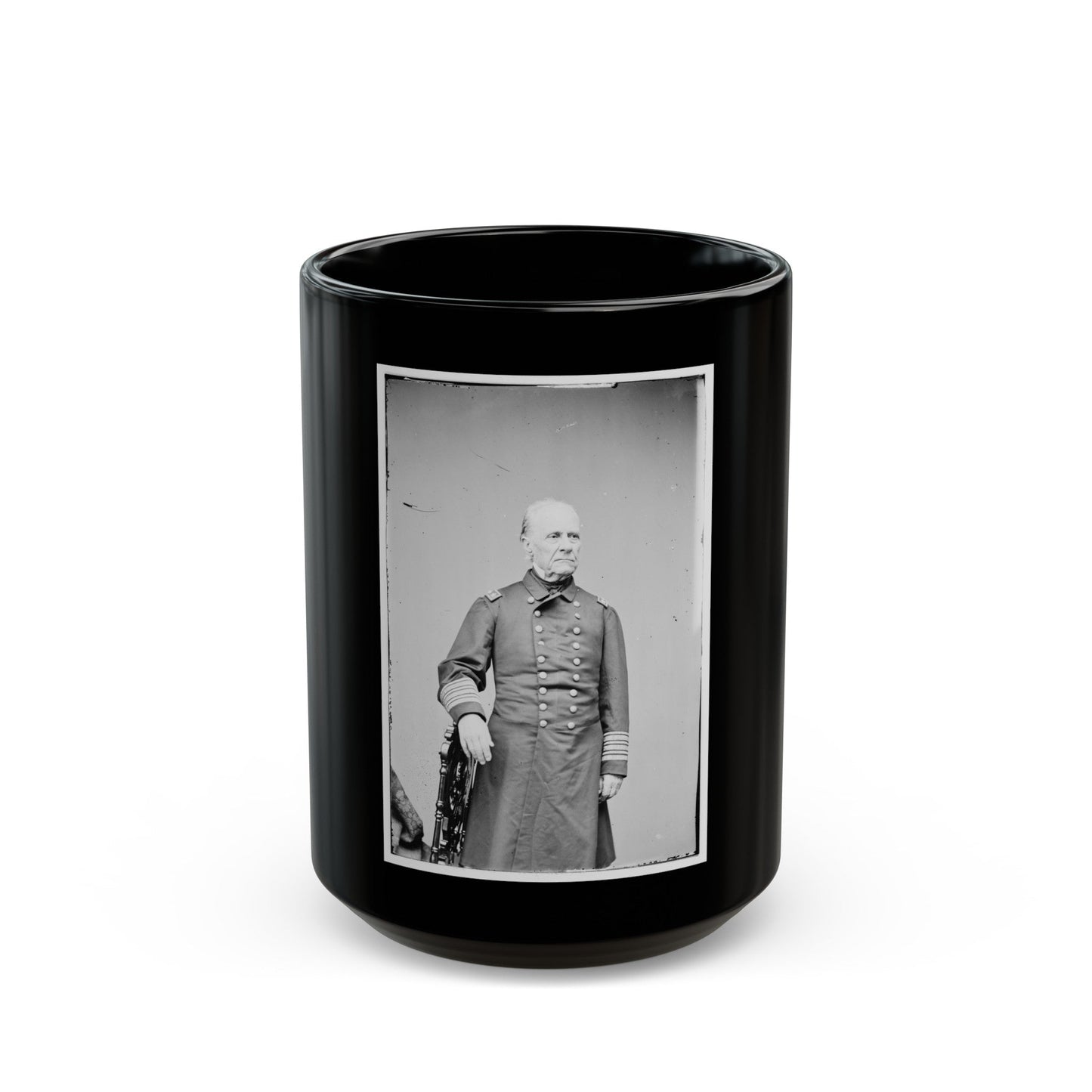 Portrait Of Rear Adm. William B. Shubrick, Officer Of The Federal Navy (U.S. Civil War) Black Coffee Mug-15oz-The Sticker Space