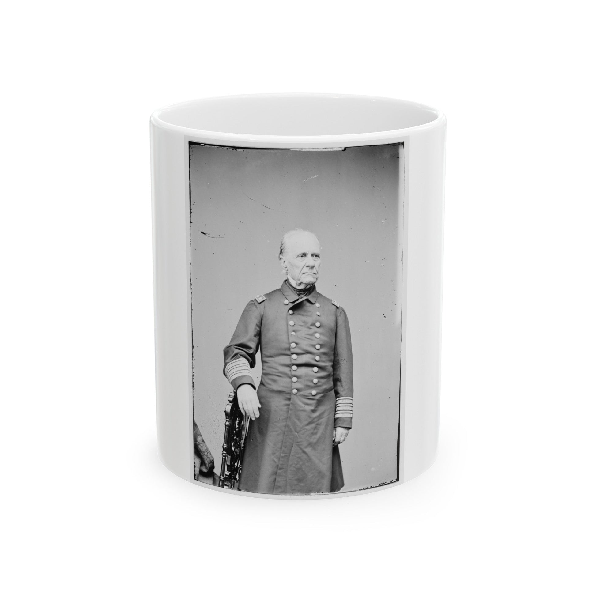 Portrait Of Rear Adm. William B. Shubrick, Officer Of The Federal Navy (U.S. Civil War) White Coffee Mug-11oz-The Sticker Space