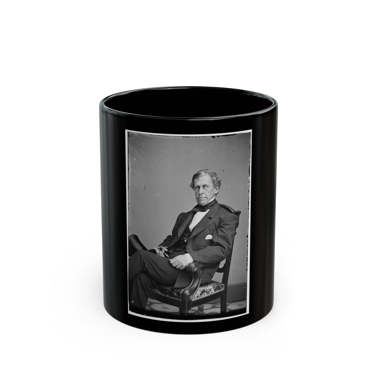 Portrait Of Rear Admiral Charles Wilkes, Officer Of The Federal Navy (U.S. Civil War) Black Coffee Mug-11oz-The Sticker Space