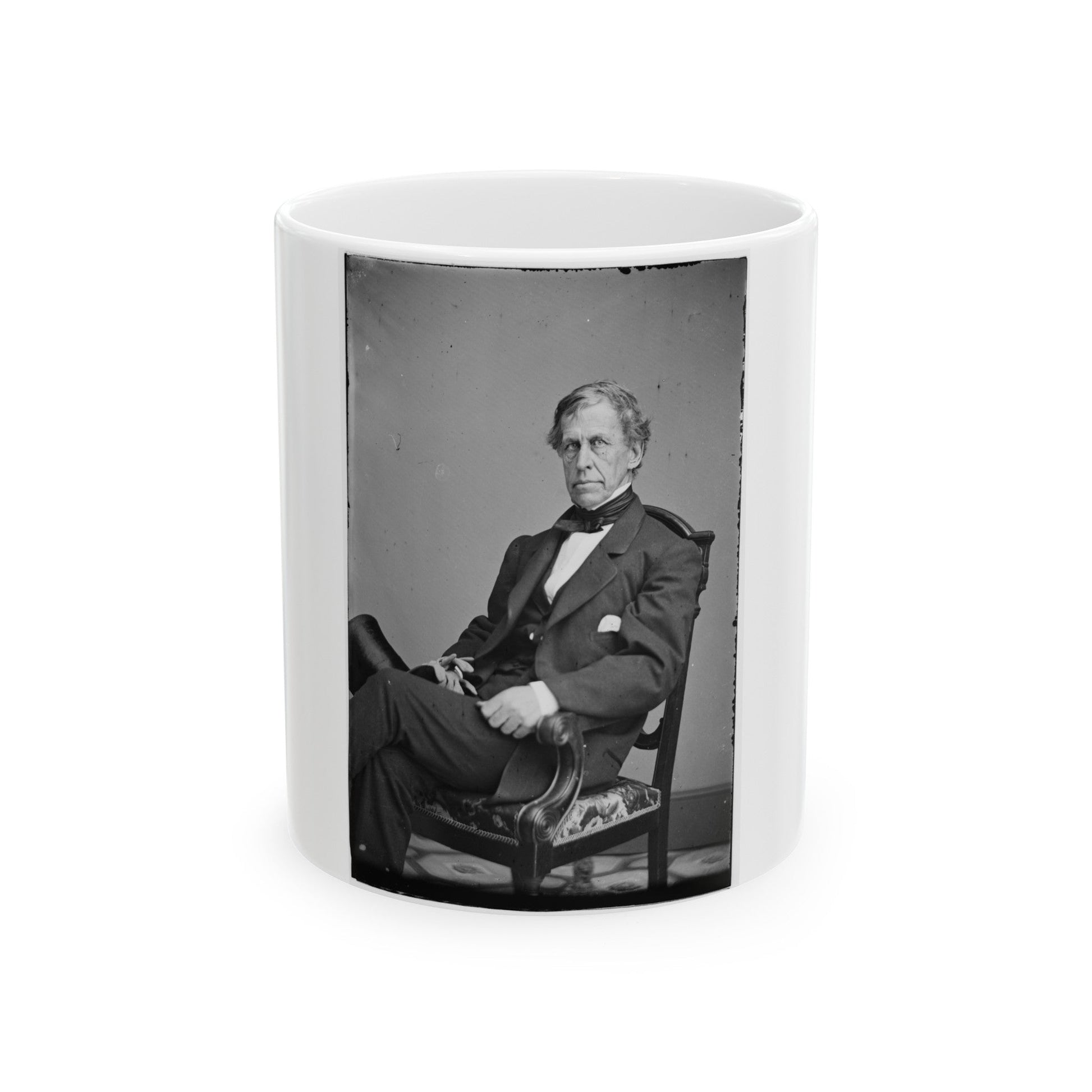 Portrait Of Rear Admiral Charles Wilkes, Officer Of The Federal Navy (U.S. Civil War) White Coffee Mug-11oz-The Sticker Space