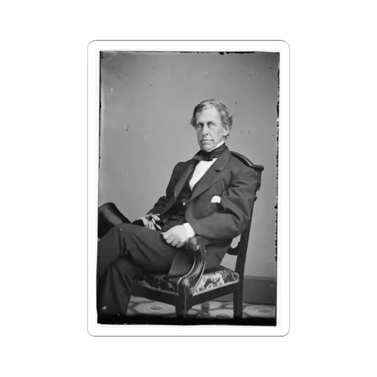 Portrait of Rear Admiral Charles Wilkes, Officer of the Federal Navy (U.S. Civil War) STICKER Vinyl Kiss-Cut Decal 2 Inch White - The Sticker Space