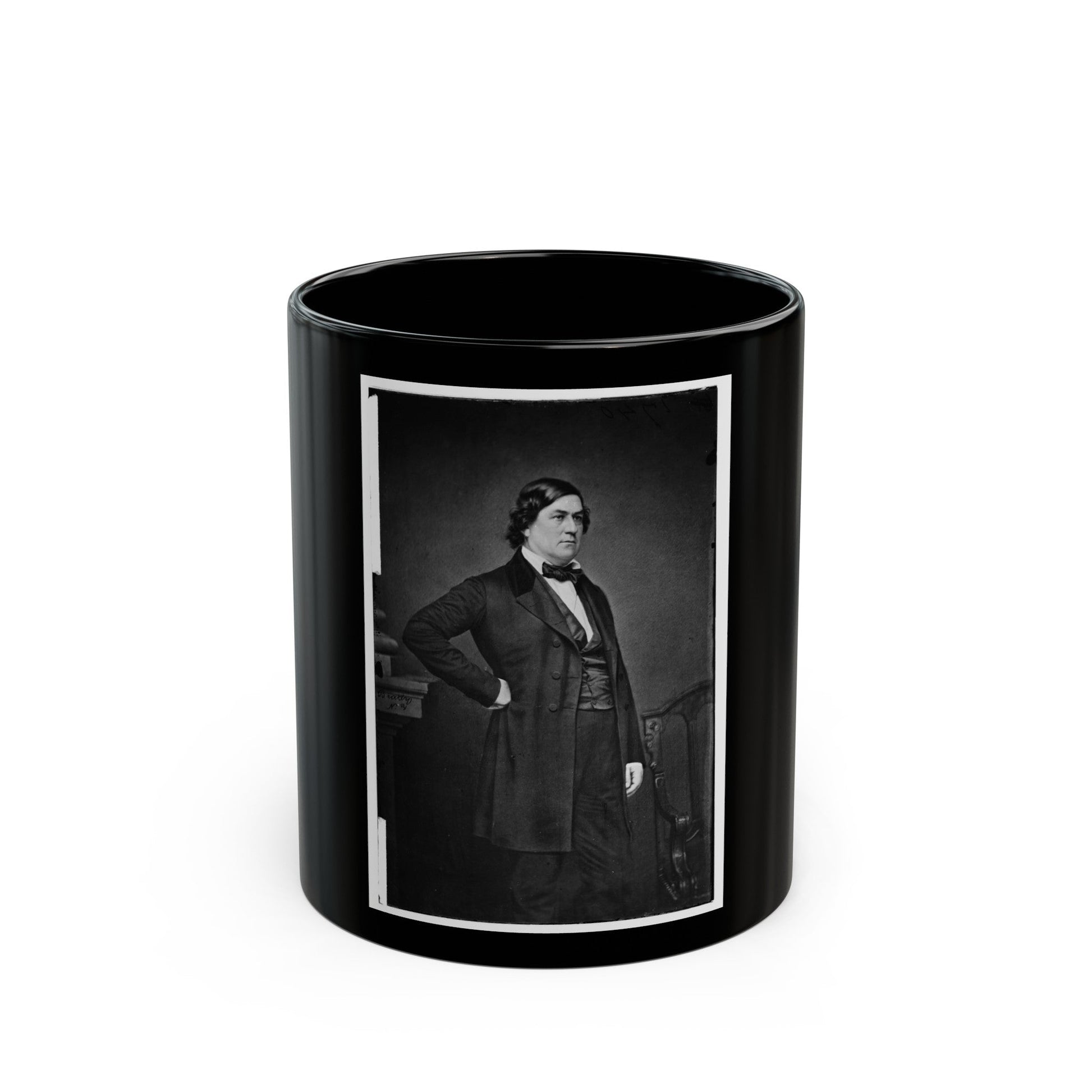 Portrait Of Secretary Of State Robert M. T. Hunter, Officer Of The Confederate States Government (U.S. Civil War) Black Coffee Mug-11oz-The Sticker Space