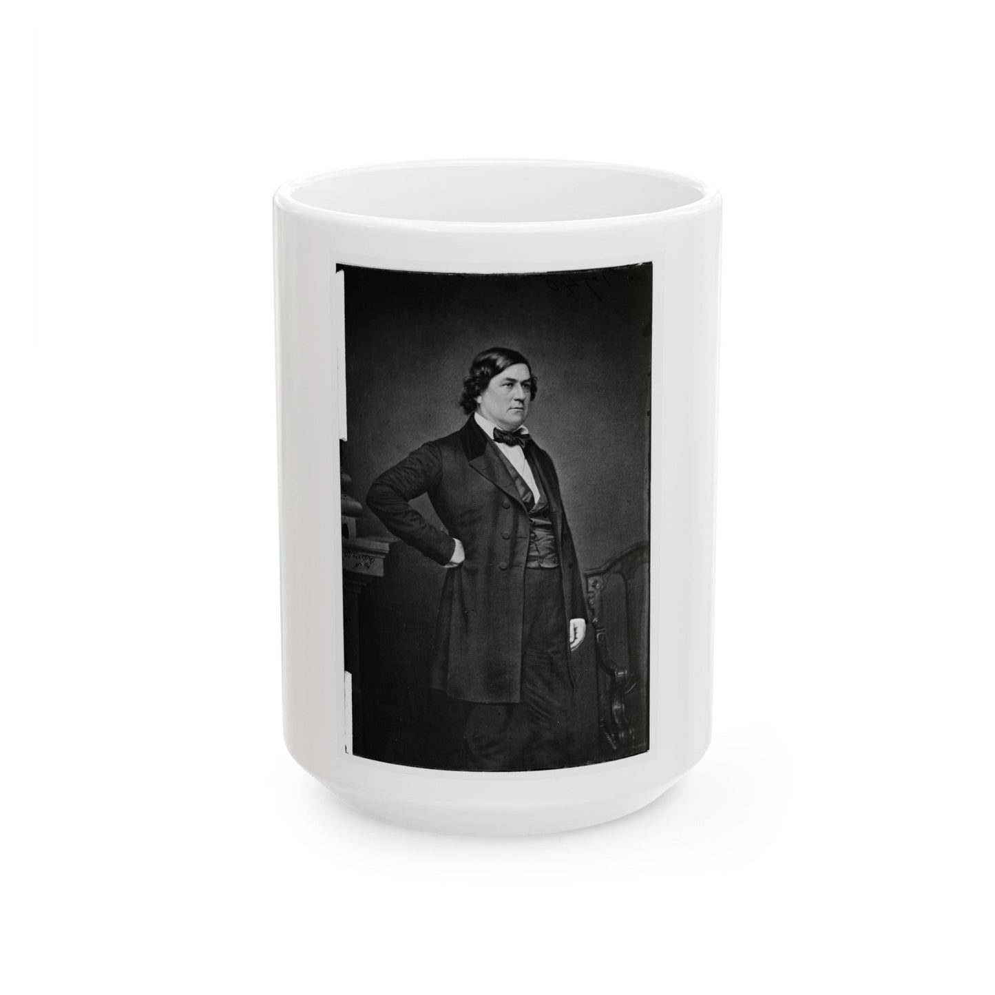 Portrait Of Secretary Of State Robert M. T. Hunter, Officer Of The Confederate States Government (U.S. Civil War) White Coffee Mug-15oz-The Sticker Space