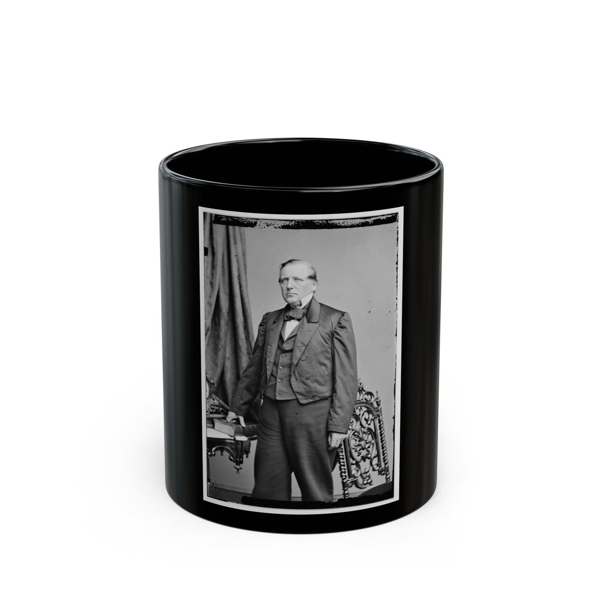 Portrait Of Secretary Of The Interior John P. Usher, Officer Of The United States Government (U.S. Civil War) Black Coffee Mug-11oz-The Sticker Space