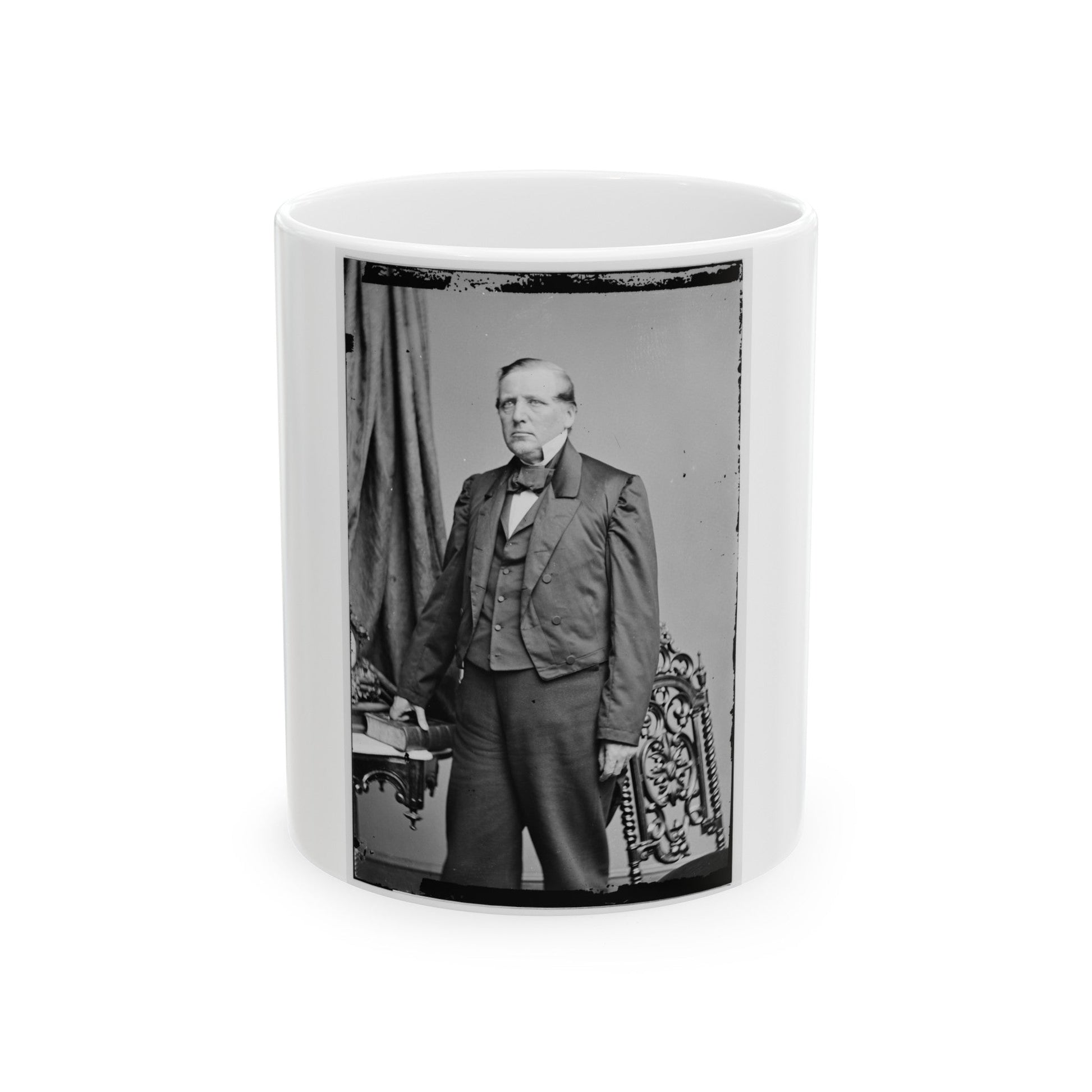 Portrait Of Secretary Of The Interior John P. Usher, Officer Of The United States Government (U.S. Civil War) White Coffee Mug-11oz-The Sticker Space