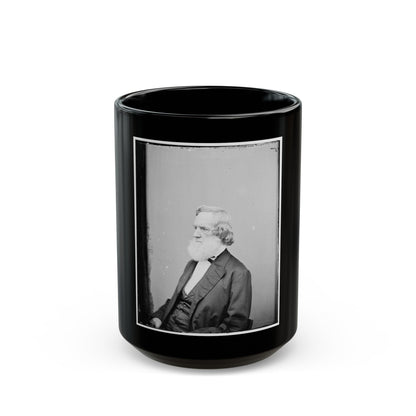 Portrait Of Secretary Of The Navy Gideon Welles, Officer Of The United States Government (U.S. Civil War) Black Coffee Mug-15oz-The Sticker Space