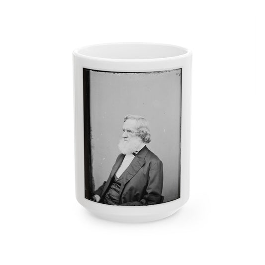 Portrait Of Secretary Of The Navy Gideon Welles, Officer Of The United States Government (U.S. Civil War) White Coffee Mug-15oz-The Sticker Space