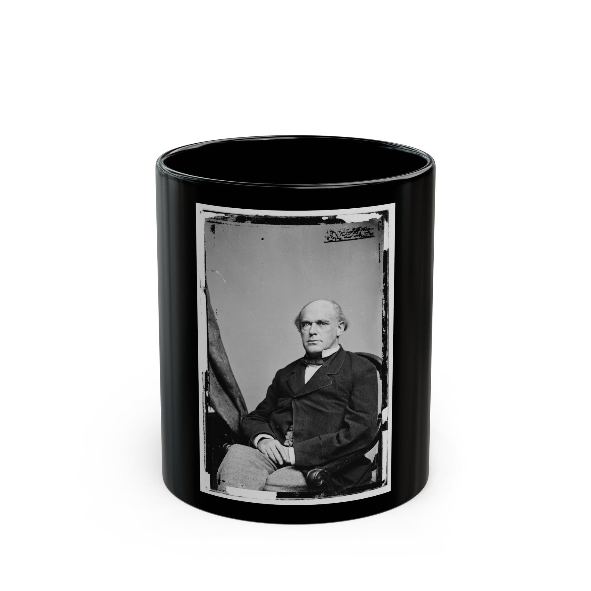 Portrait Of Secretary Of The Treasury Salmon P. Chase, Officer Of The United States Government (U.S. Civil War) Black Coffee Mug-11oz-The Sticker Space