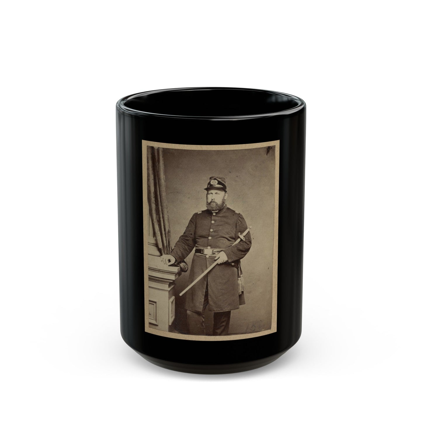 Portrait Of Union Officer Holding A Sword In His Arm (U.S. Civil War) Black Coffee Mug-15oz-The Sticker Space