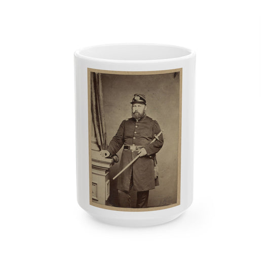 Portrait Of Union Officer Holding A Sword In His Arm (U.S. Civil War) White Coffee Mug-15oz-The Sticker Space