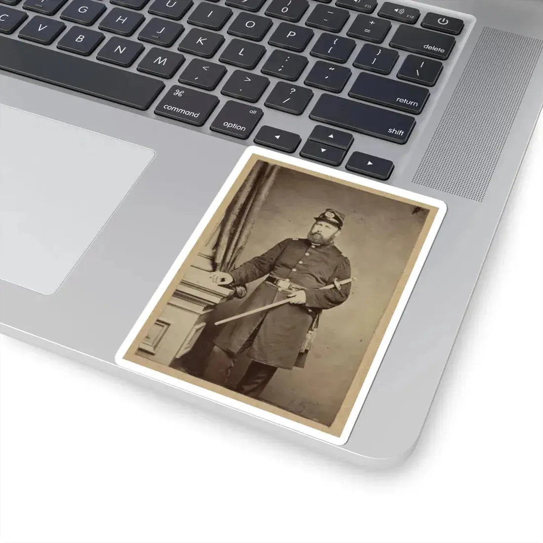 Portrait of Union Officer Holding a Sword in His Arm (U.S. Civil War) STICKER Vinyl Kiss-Cut Decal - The Sticker Space
