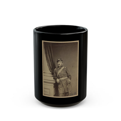 Portrait Of Union Soldier Holding A Sword (U.S. Civil War) Black Coffee Mug-15oz-The Sticker Space