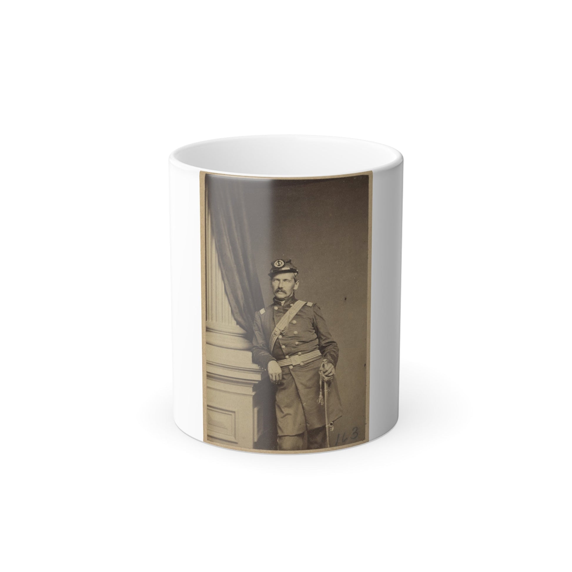 Portrait of Union Soldier Holding a Sword (U.S. Civil War) Color Morphing Mug 11oz-11oz-The Sticker Space