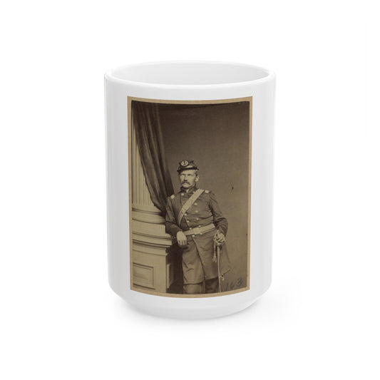 Portrait Of Union Soldier Holding A Sword (U.S. Civil War) White Coffee Mug-15oz-The Sticker Space