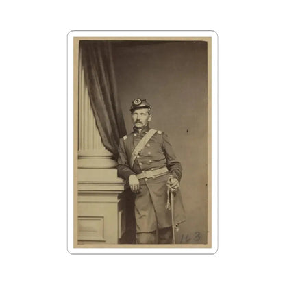 Portrait of Union Soldier Holding a Sword (U.S. Civil War) STICKER Vinyl Kiss-Cut Decal 4 Inch White - The Sticker Space