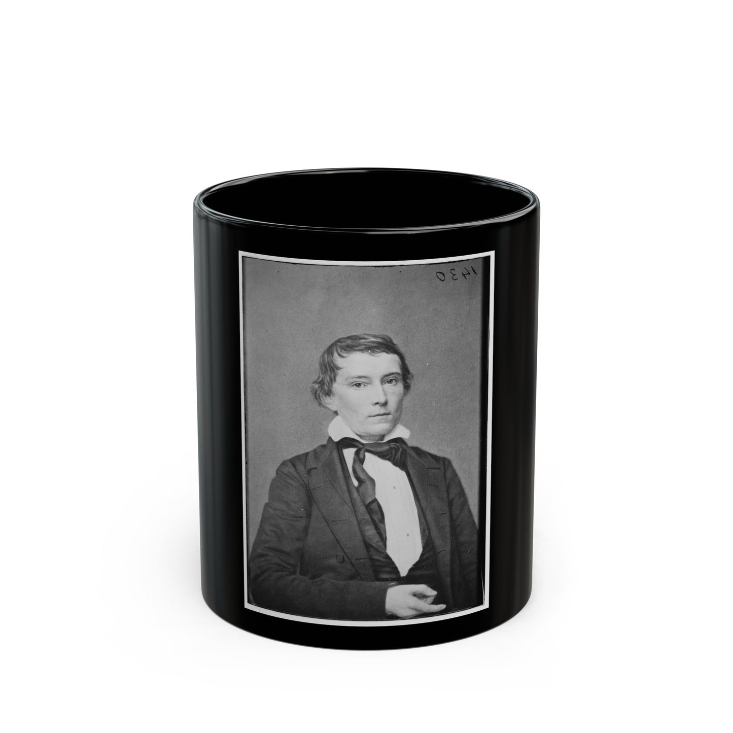 Portrait Of Vice President Alexander Stephens, Officer Of The Confederate States Government (U.S. Civil War) Black Coffee Mug-11oz-The Sticker Space