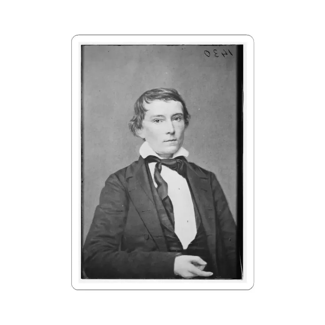 Portrait of Vice President Alexander Stephens, Officer of the Confederate States Government (U.S. Civil War) STICKER Vinyl Kiss-Cut Decal 6 Inch White - The Sticker Space