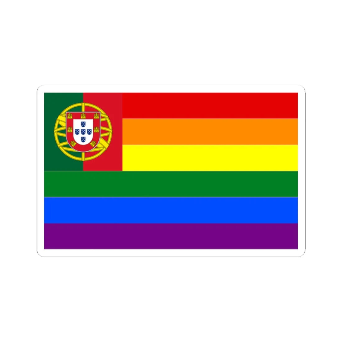 Portugal Gay flag (Portugal) STICKER Vinyl Kiss-Cut Decal 2 Inch White - The Sticker Space